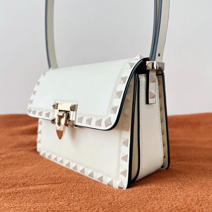 Valentino Garavani Small Rockstud23 Shoulder Bag White V0312