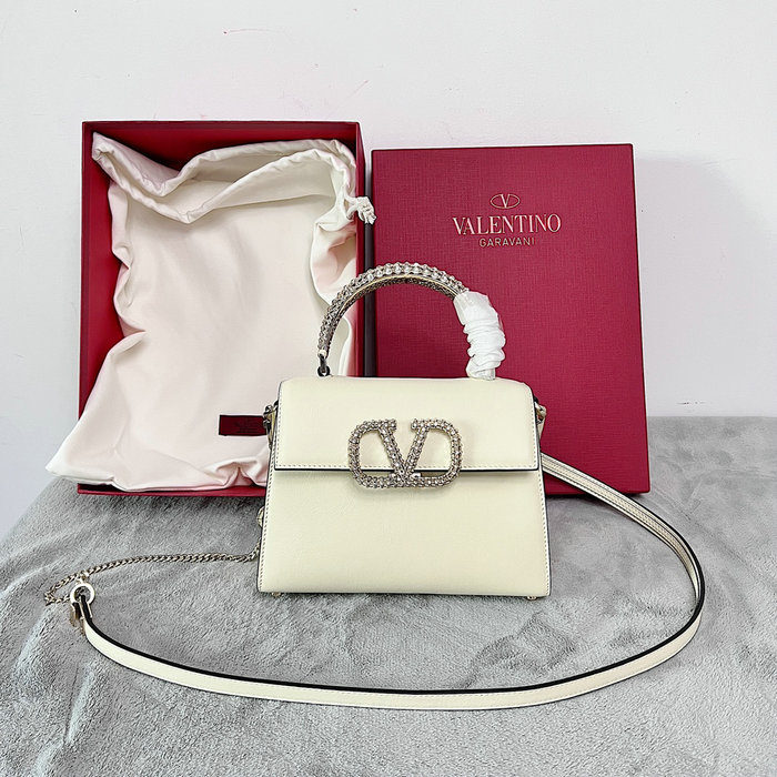 Valentino Small VSling crystal embellished Handbag White V2628