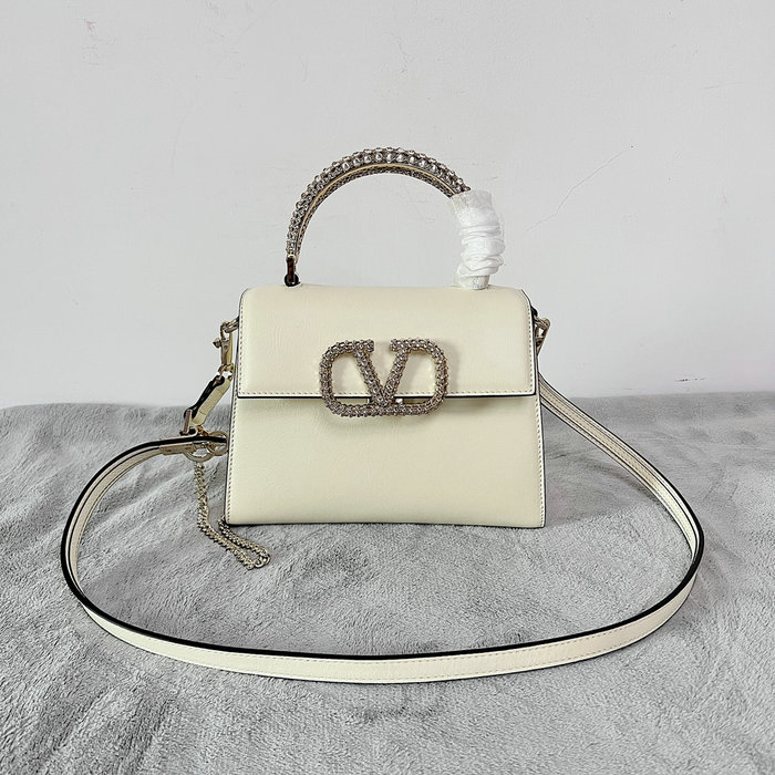 Valentino Small VSling crystal embellished Handbag White V2628