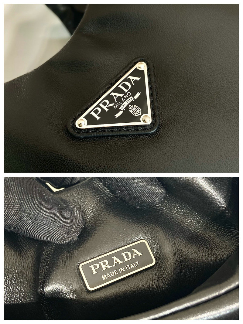 Medium padded Prada Soft nappa leather bag Black 1BG413