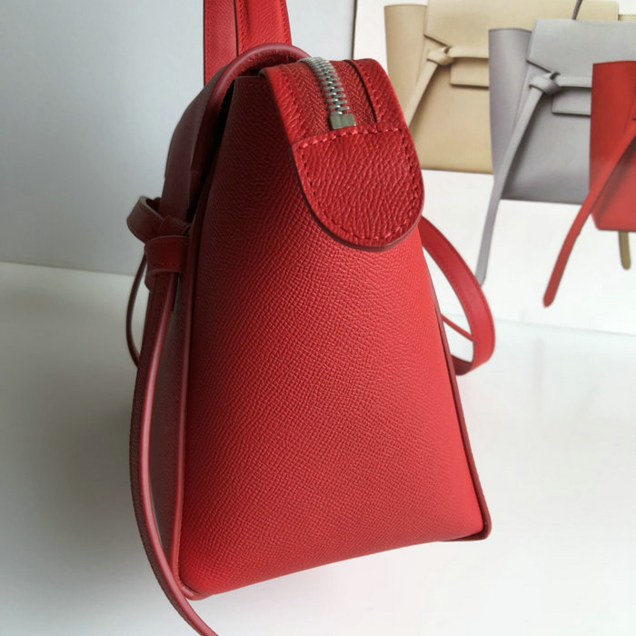 Celine Grained Calfskin Micro Belt Bag Red CB24