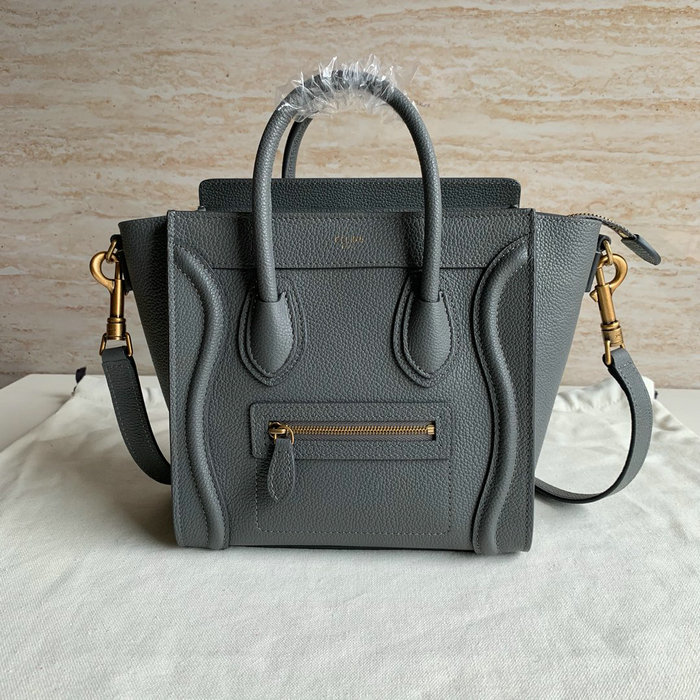 Celine Luggage Bag in Drummed Calfskin Grey CE0805