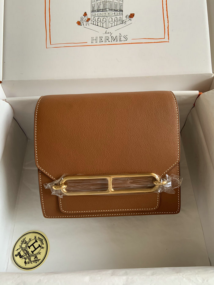 Hermes Evercolor Leather Roulis Bag Golden Brown HR0805