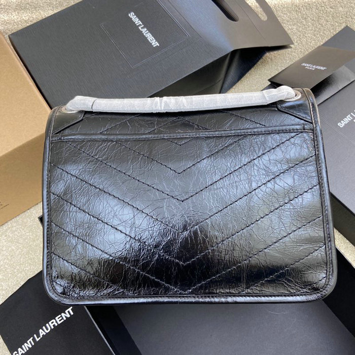 Saint Laurent Medium Niki Bag Black with Silver 633158