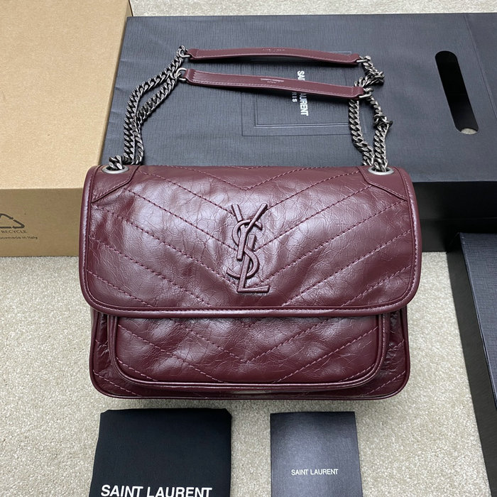 Saint Laurent Medium Niki Bag Burgundy 633158