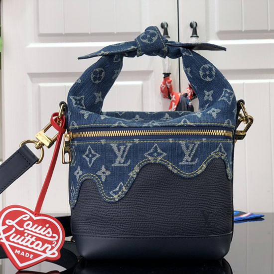 Louis Vuitton Loop Hobo Bag in Denim Jacquard Textile M81166 Light