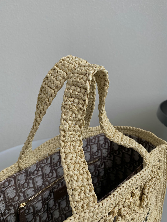 The Dior Book Tote In Raffia DM1276