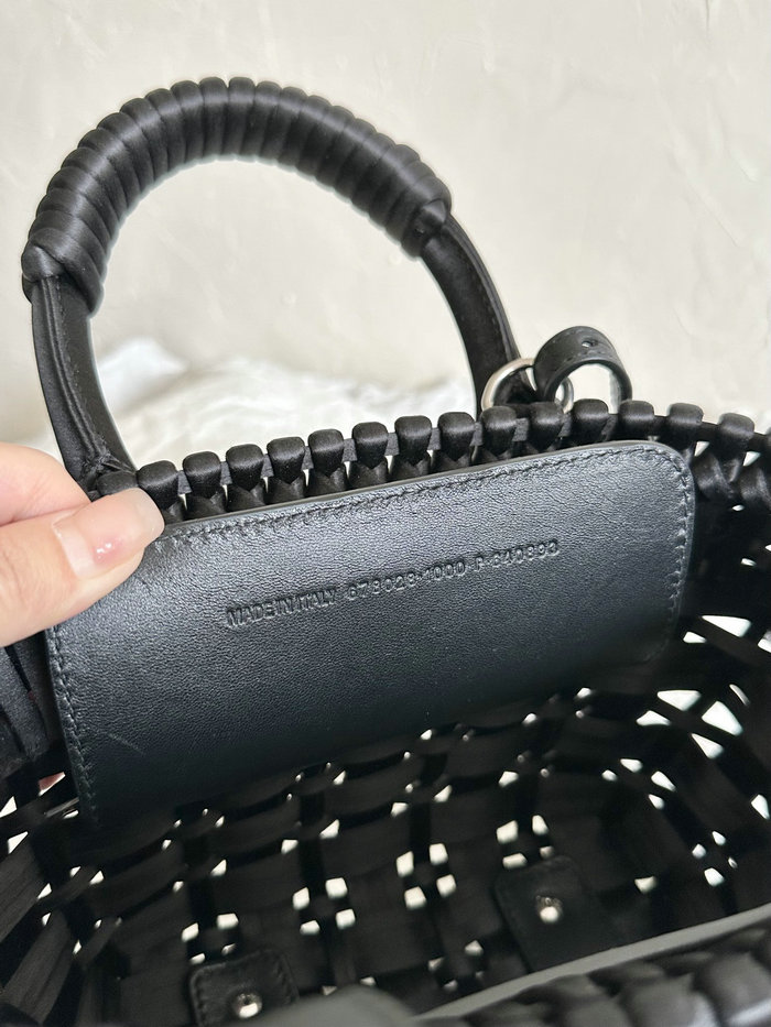 Balenciaga XXS Bistro Basket Tote Bag Black B678028