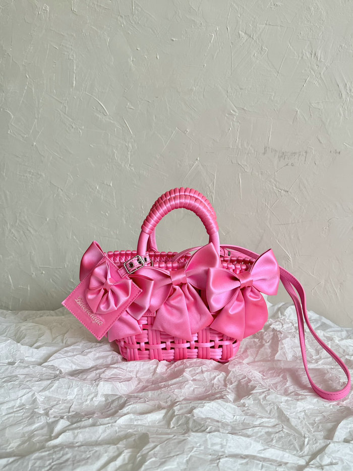 Balenciaga XXS Bistro Basket Tote Bag Pink B678028