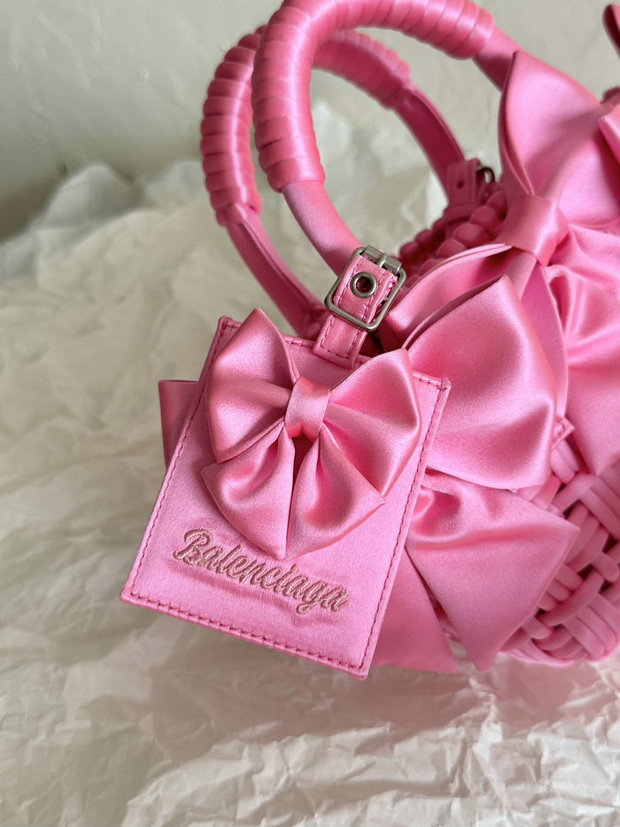 Balenciaga XXS Bistro Basket Tote Bag Pink B678028