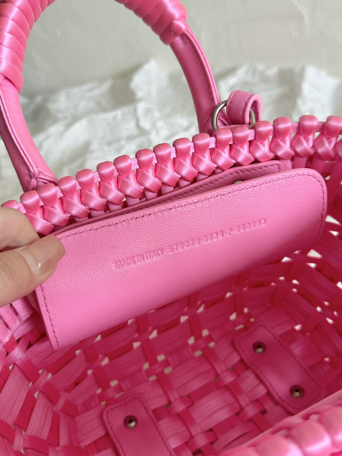 Balenciaga XXS Bistro Basket Tote Bag Pink B678028