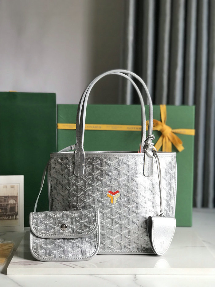 Goyard Goyardine Mini Tote Bag Silver G6003