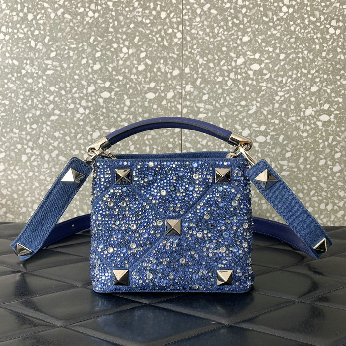 Valentino Garavani Roman Stud Tote Bag Denim V0095