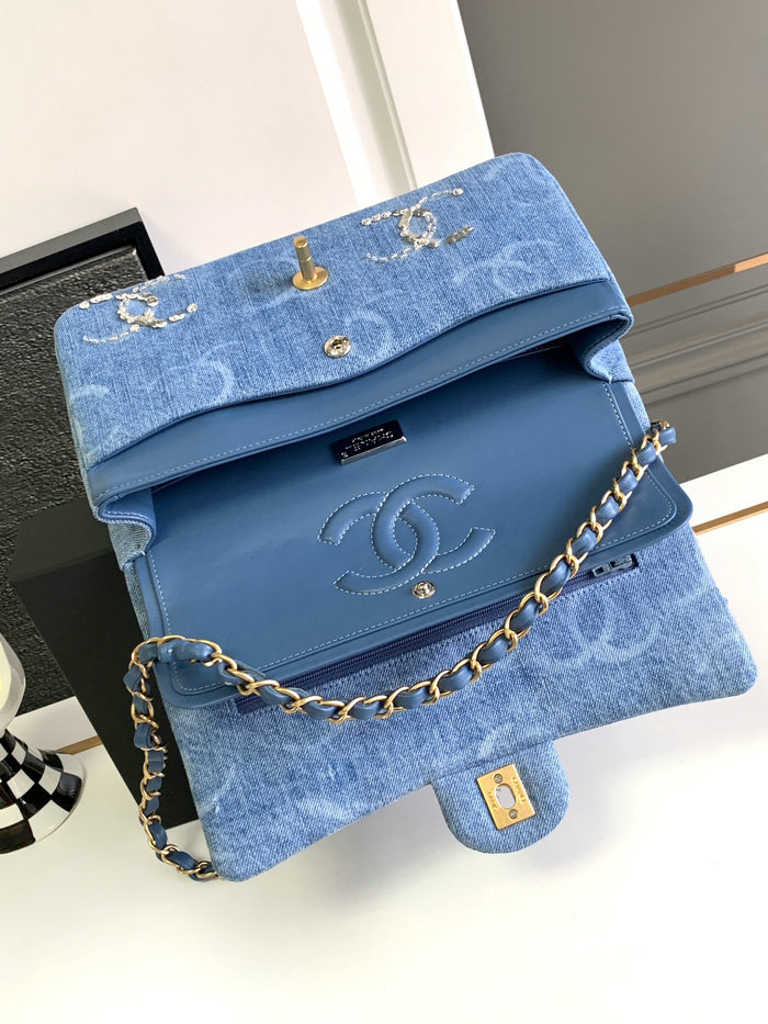 Medium Chanel Denim Flap Bag Blue AS1112