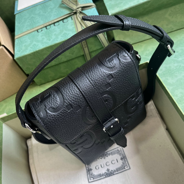 Gucci Jumbo GG Small Messenger Bag Black 760235