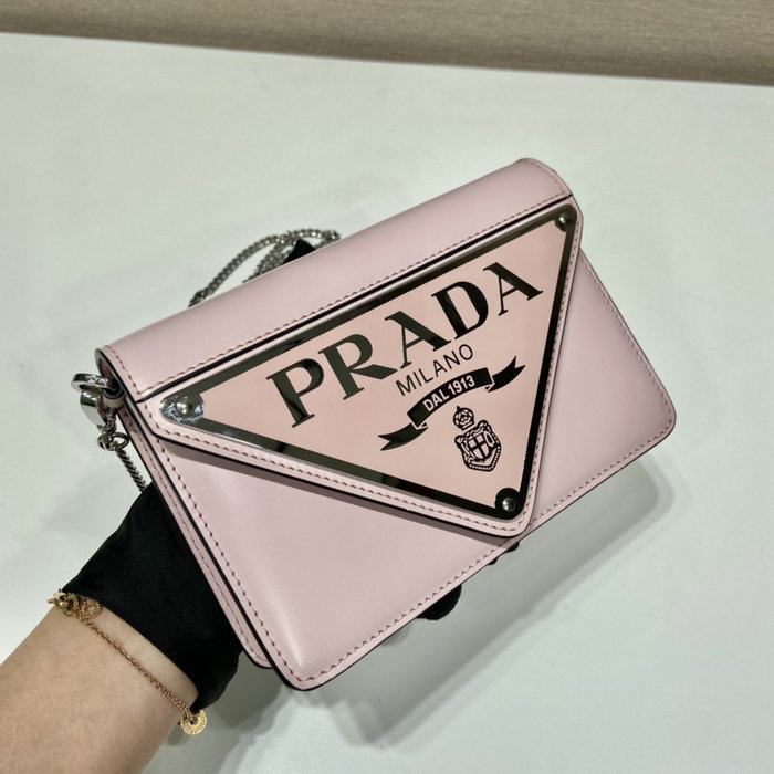 Prada Brushed leather shoulder bag Pink 1BH189