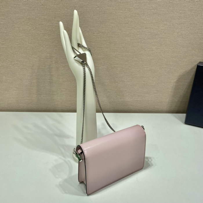 Prada Brushed leather shoulder bag Pink 1BH189