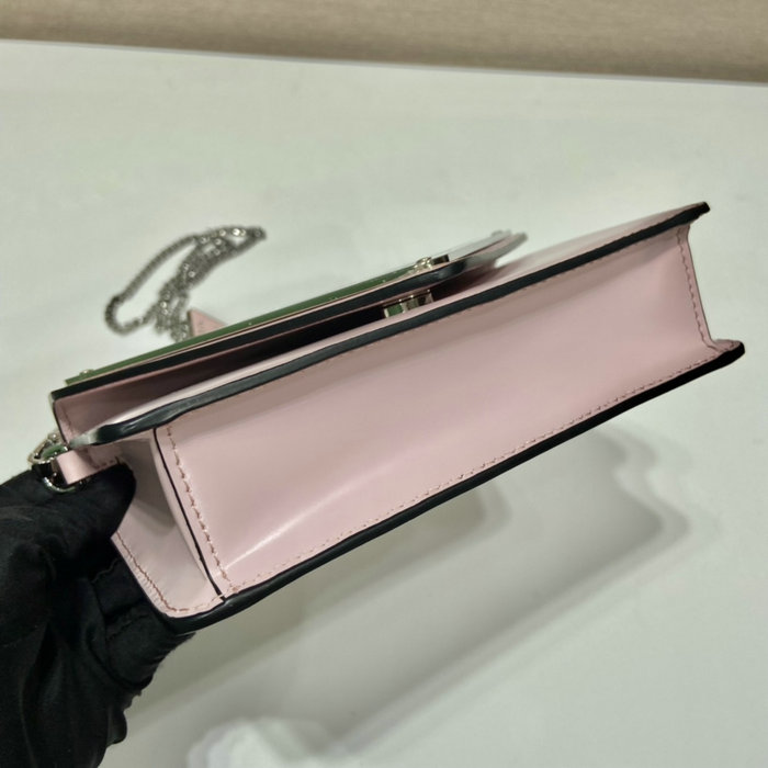 Prada Brushed leather shoulder bag Pink 1BH189