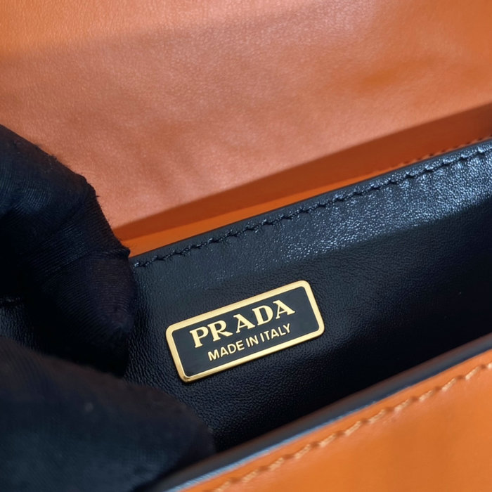 Prada Cahier Leather Bag Orange 1BD045