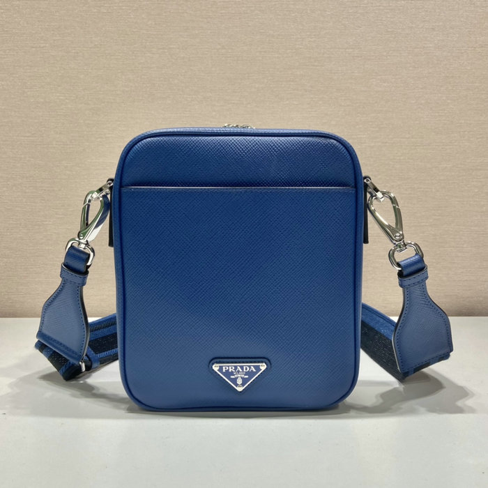 Prada Saffiano leather shoulder bag Blue 2VH154