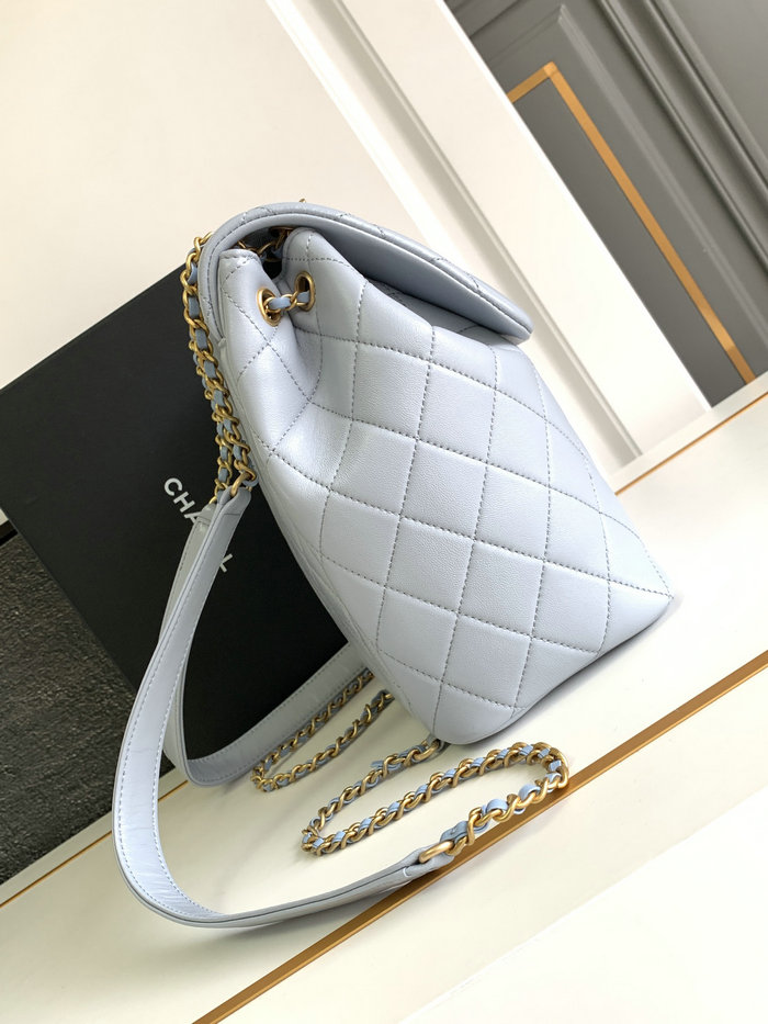 Chanel Lambskin Backpack Blue AS4762