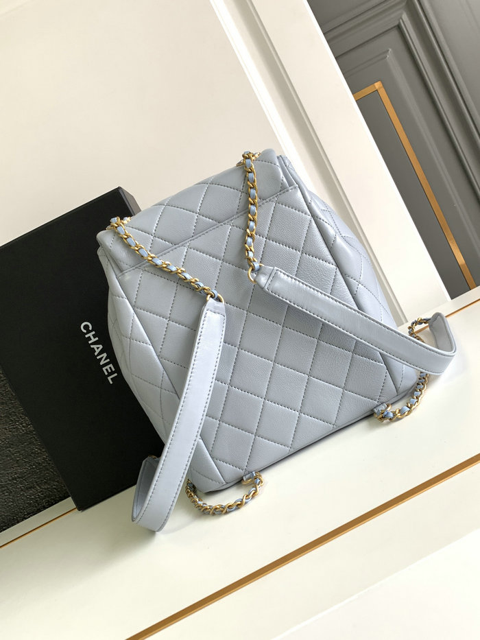 Chanel Lambskin Backpack Blue AS4762