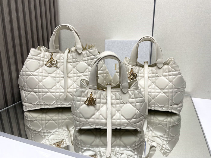 Large Dior Toujours Bag White M3319