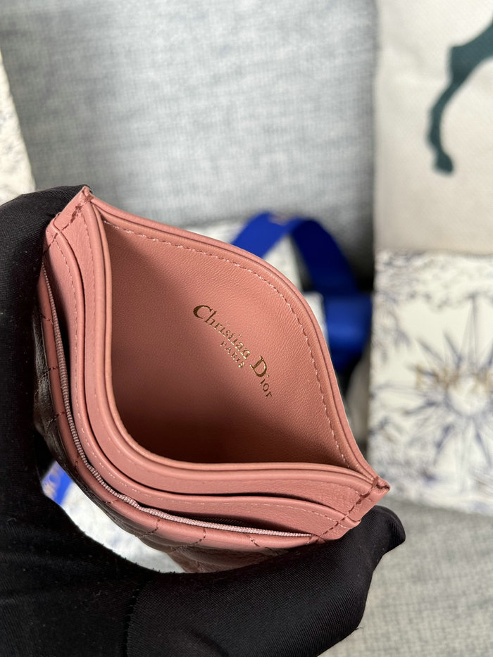 Dior Caro Freesia Card Holder Pink S5130