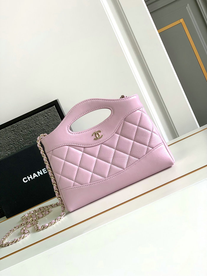 Chanel Mini 31 Clutch With Chain Pink AS3656