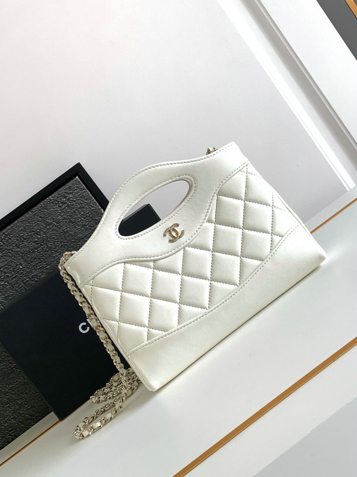 Chanel Mini 31 Clutch With Chain White AS3656