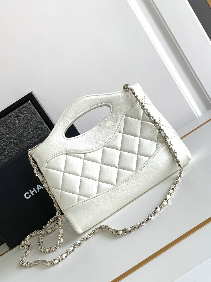 Chanel Mini 31 Clutch With Chain White AS3656