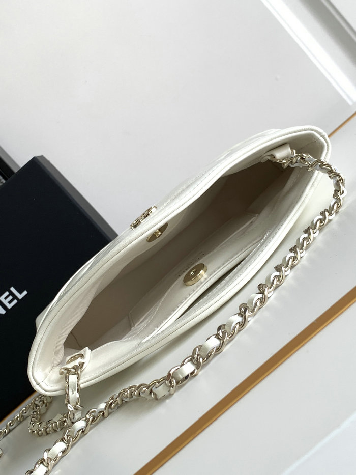 Chanel Mini 31 Clutch With Chain White AS3656