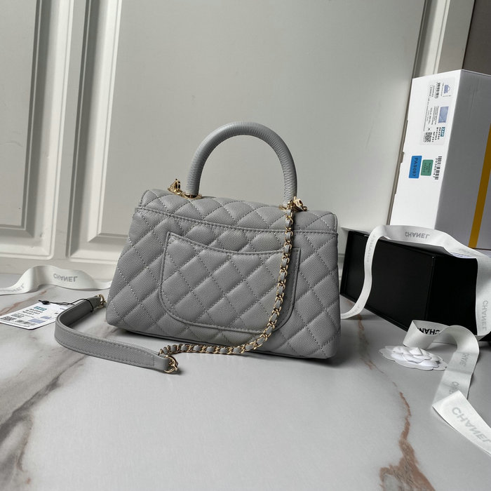 Chanel Small Coco Handle Bag Grey A92990