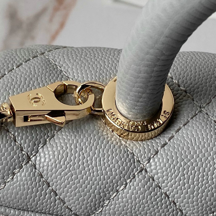 Chanel Small Coco Handle Bag Grey A92990