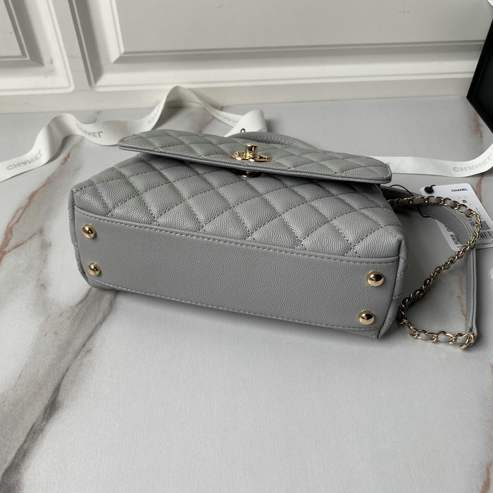 Chanel Small Coco Handle Bag Grey A92990