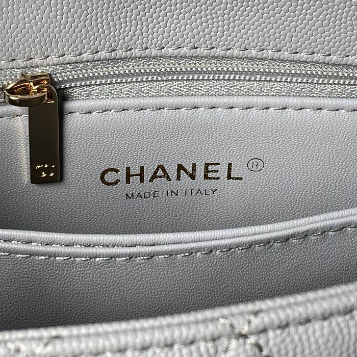 Chanel Small Coco Handle Bag Grey A92990