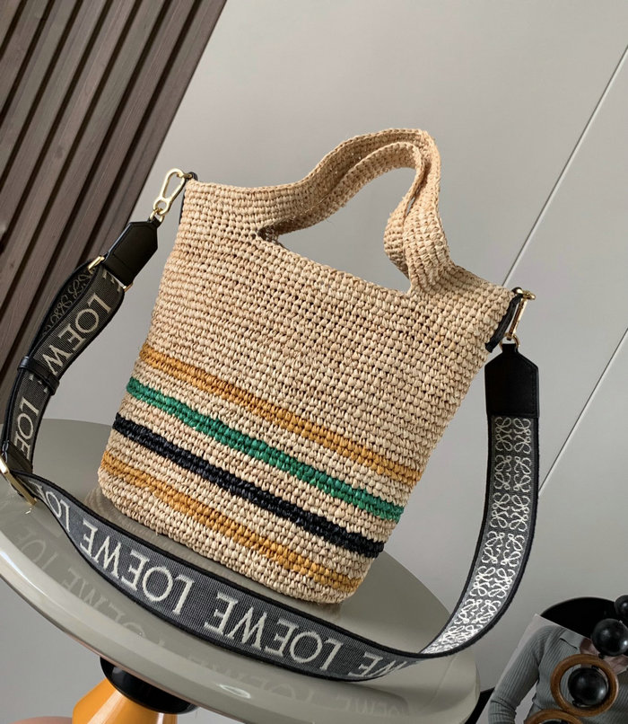 Loewe X Paula lbiza Slit Raffia Tote Bag L8006