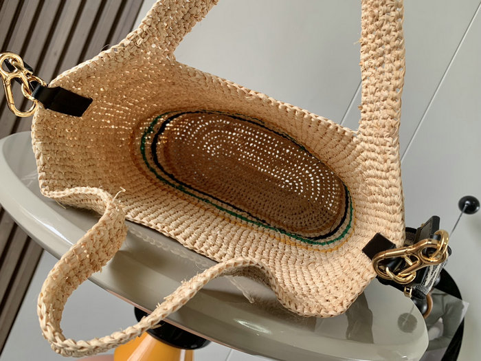 Loewe X Paula lbiza Slit Raffia Tote Bag L8006