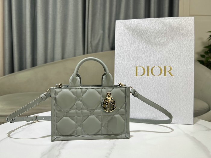 Mini Dior Book Tote Stone Grey S5573