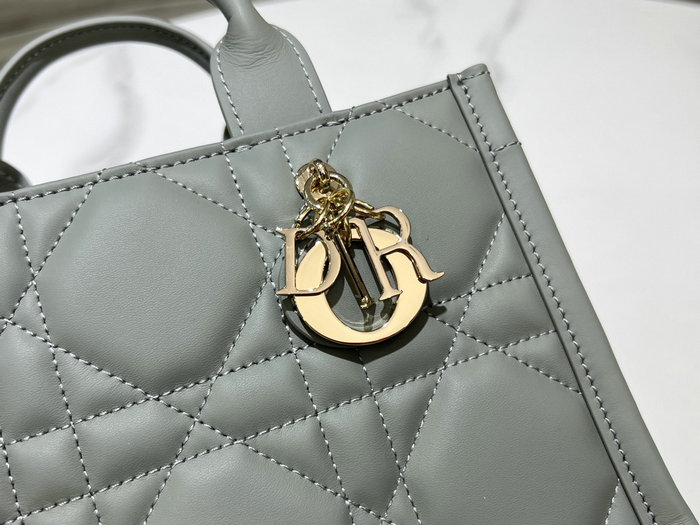 Mini Dior Book Tote Stone Grey S5573