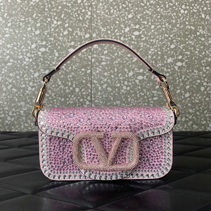 Valentino Small Loco Shoulder Bag Pink V5013