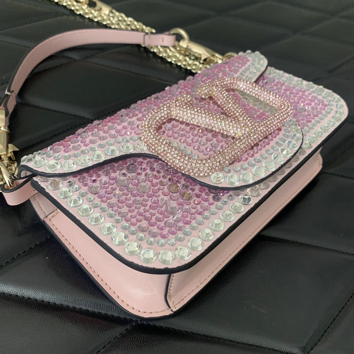 Valentino Small Loco Shoulder Bag Pink V5013