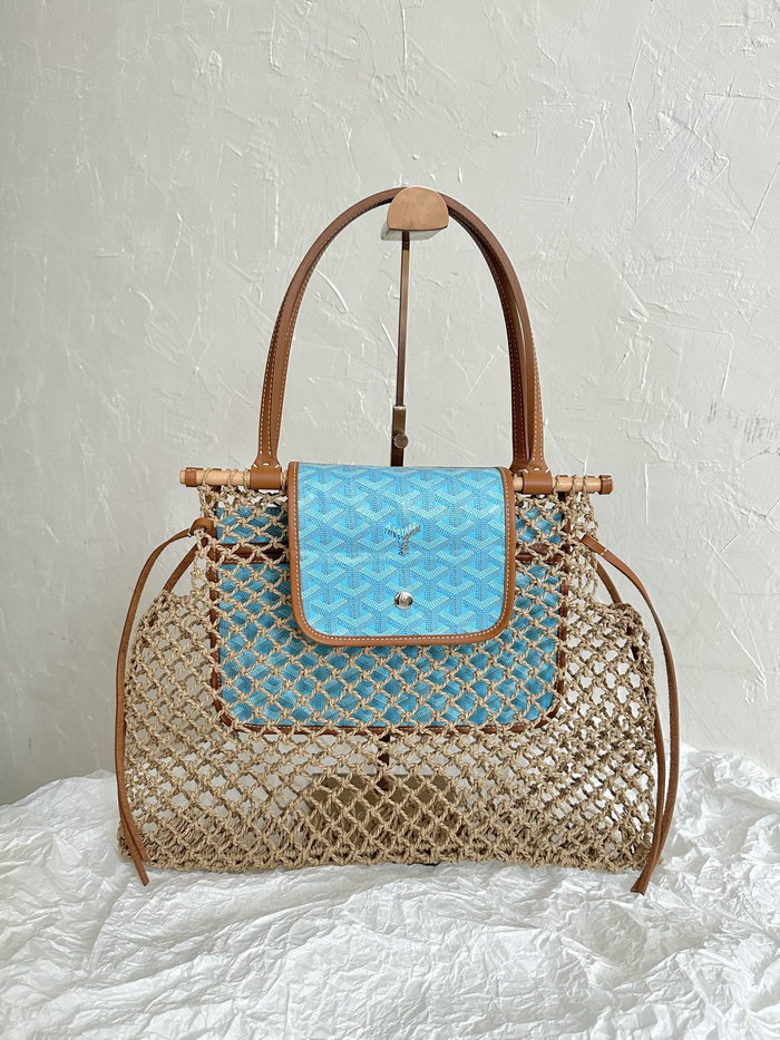 Goyard Aligre Bag Raffia Net Bag G6906 Blue