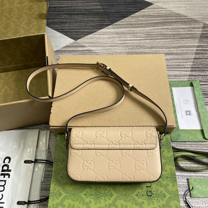 Gucci GG Super Mini Shoulder Bag Beige 772794