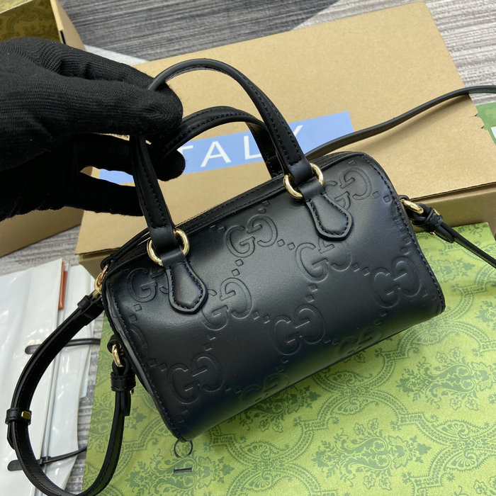 Gucci GG Super Mini Top Handle Bag Black 790130