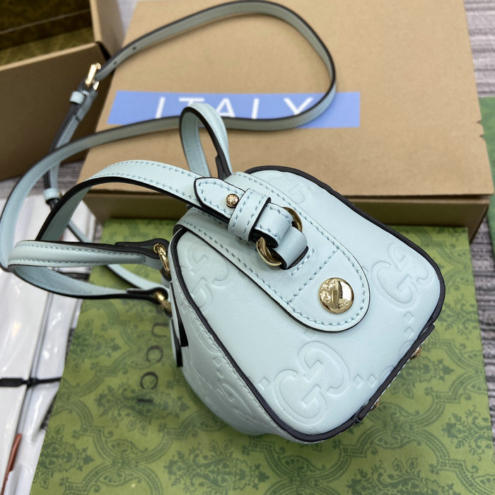 Gucci GG Super Mini Top Handle Bag Blue 790130