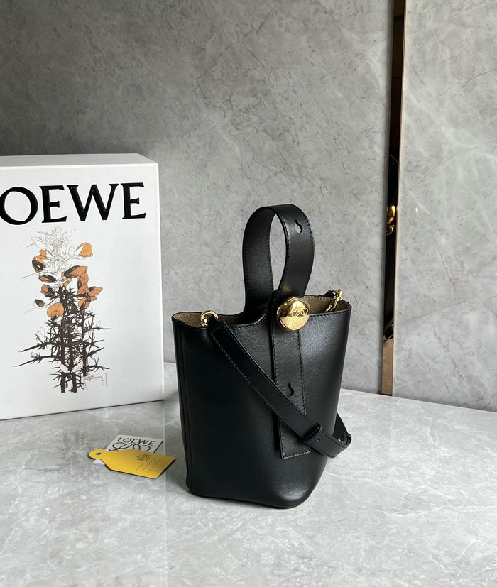 Loewe Mini Pebble Bucket Bag Black L051701