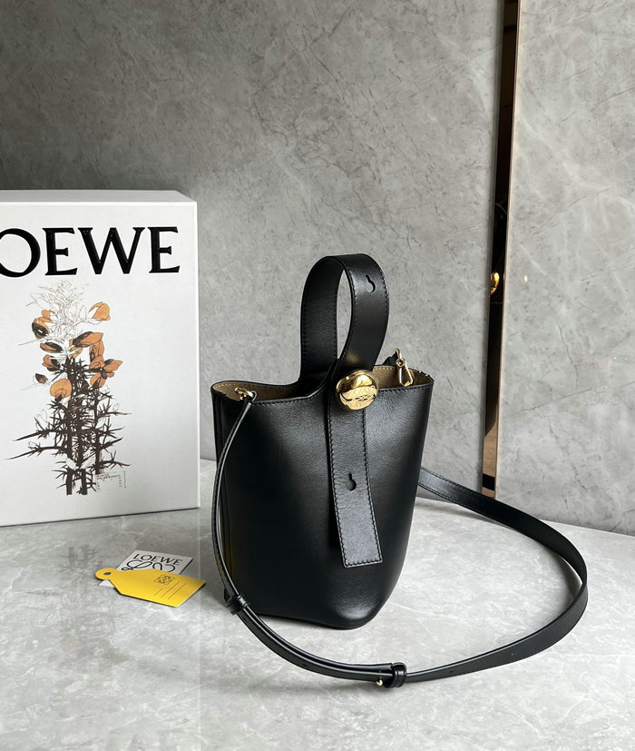 Loewe Mini Pebble Bucket Bag Black L051701