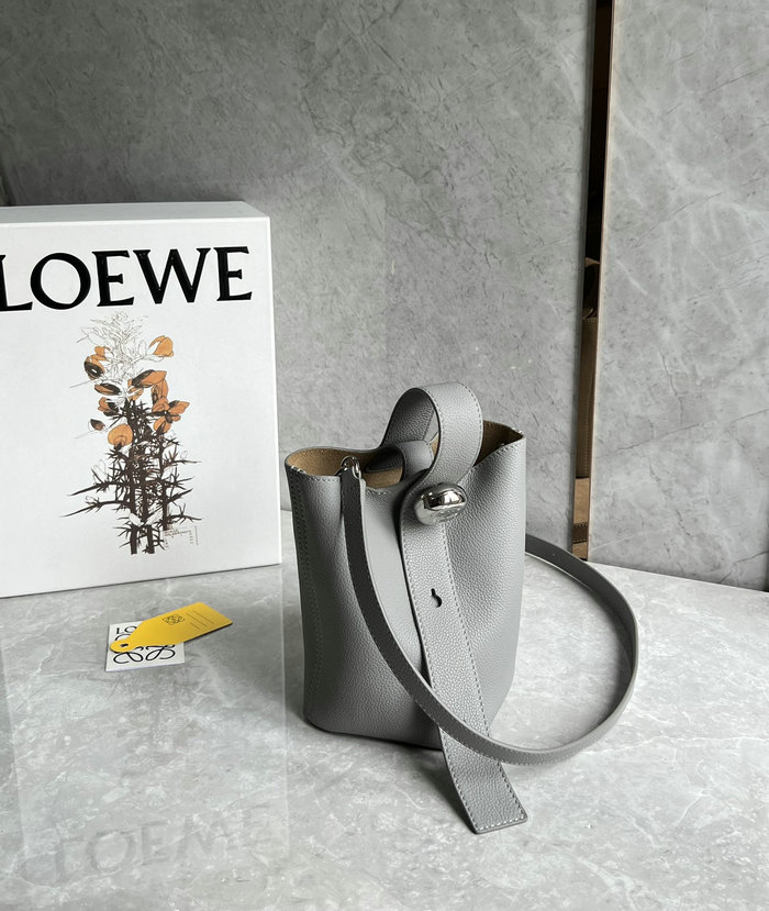 Loewe Mini Pebble Bucket Bag Grey L051701