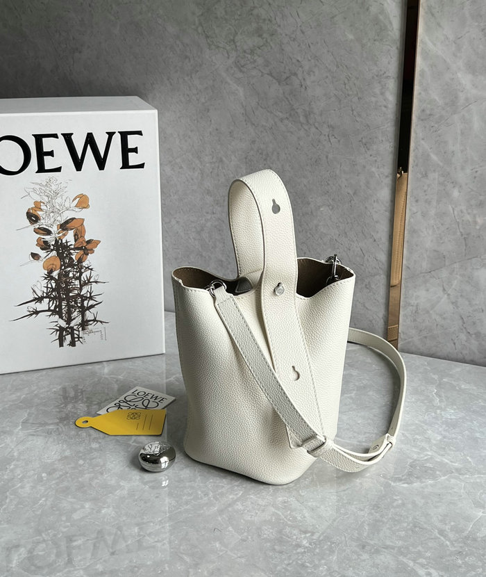 Loewe Mini Pebble Bucket Bag White L051701